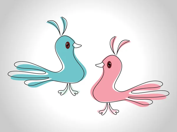 Пара влюбленных птиц в качестве элемента на день святого Валентина и другие — стоковый вектор
