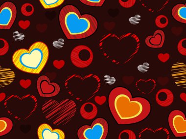 Seemless love heart pattern.Vector illustration. clipart