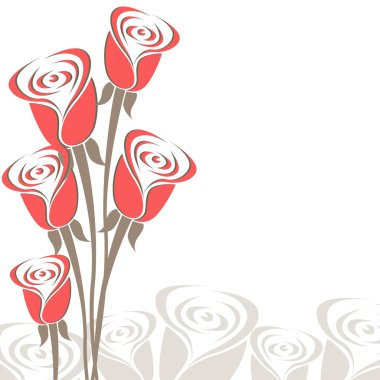 Bouquet of roses for love & valentine clipart