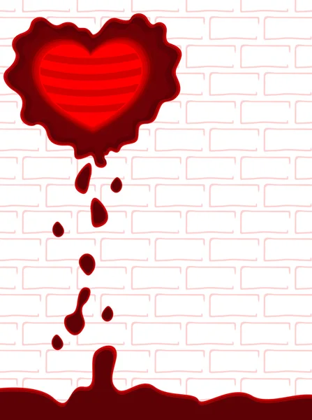 Gocce di sangue sul muro. illucinazioni vettoriali . — Vettoriale Stock