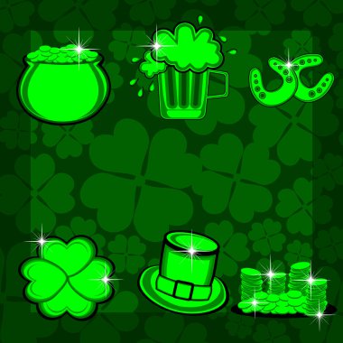 Öğe parlak renklerle St patrick's day için ayarla. vektör