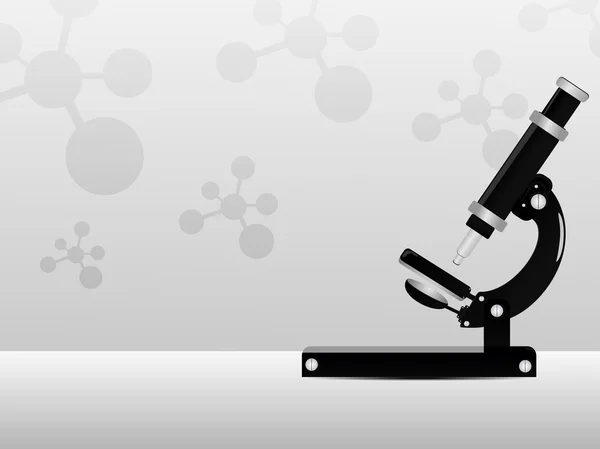 Διάνυσμα μόριο ιατρικό ιστορικό με μικροσκόπιο. — Διανυσματικό Αρχείο