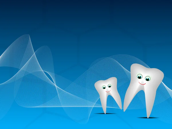 Стоматологический фон со счастливыми зубами, векторная иллюстрация — стоковый вектор