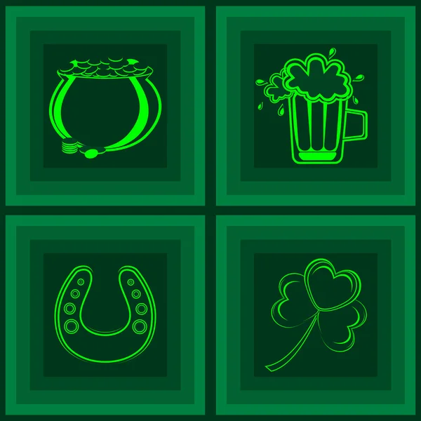 Un conjunto de elementos para St. Patrick 's Day.vector — Archivo Imágenes Vectoriales