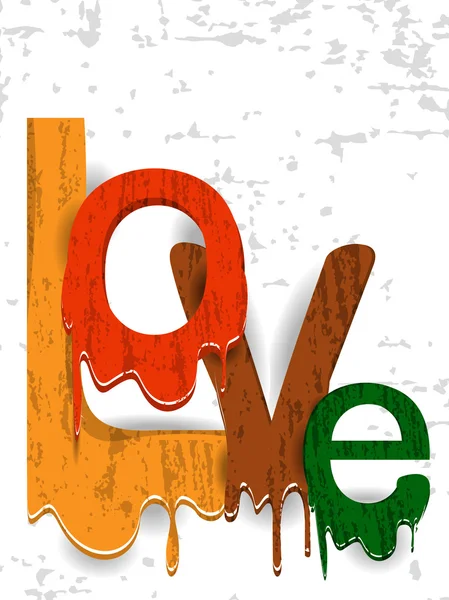 A szeretet grunge háttér paint-szöveg. — Stock Vector