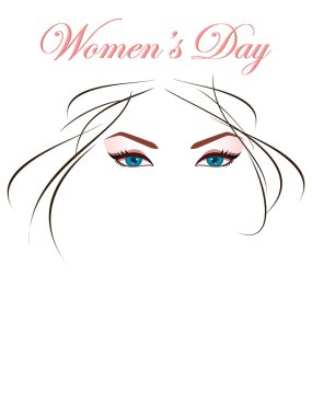 Beautiful eyes and hairs for woman clipart