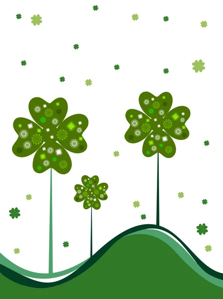 A beautiful clover tree on white bacground. — Stock Vector