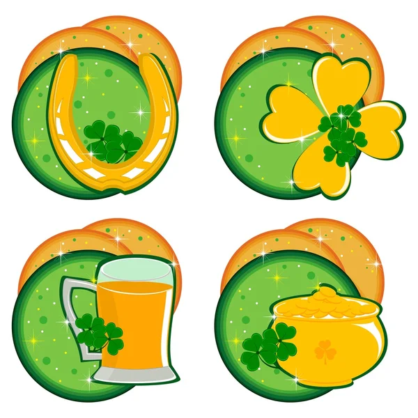 Set of ornaments for Patrick's Day with abstract background. vec — Stock Vector