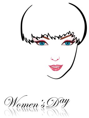 A beautiful girl with the line art. Vector illustration. clipart