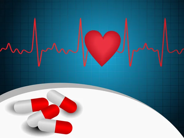 Διάνυσμα καρδιακών παλμών αφηρημένη φόντου wih κάψουλες — Διανυσματικό Αρχείο