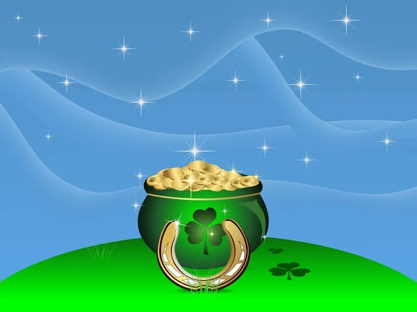 Vector wave and star background for St. Patrick's Day. — Stock Vector