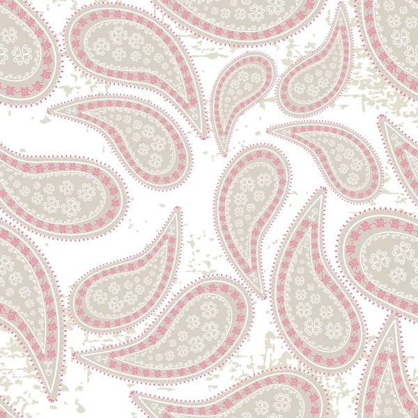 Modèle de paisley avec des fleurs — Image vectorielle