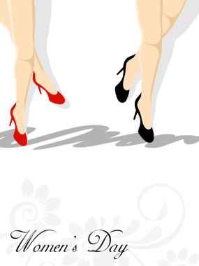 Beautiful lags of two girls in the motion. vector clipart