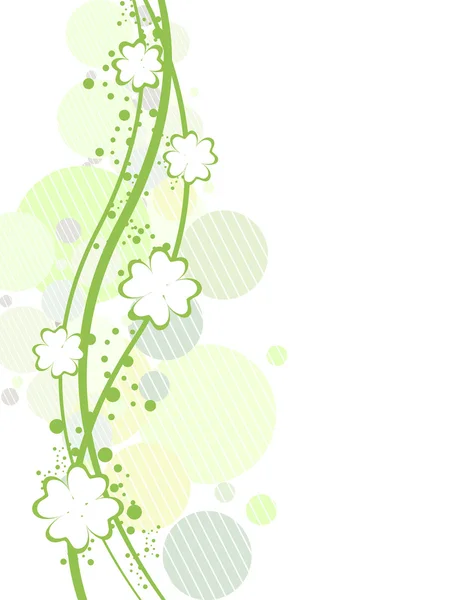 Ilustración vectorial de la tarjeta de felicitación con diseño floral de trébol . — Vector de stock