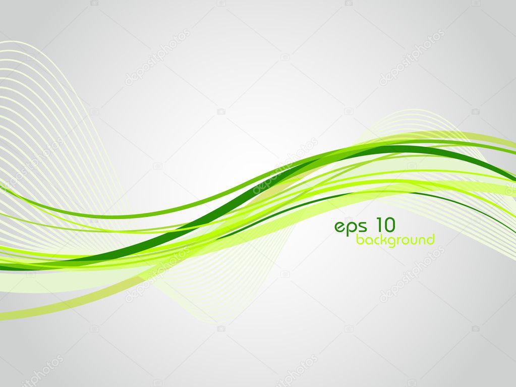 Green wave abstract background.