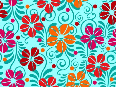 Abstract seamless pattern with flowers. vector clipart