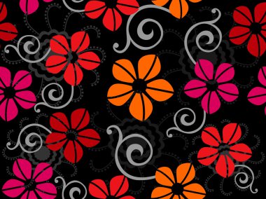 Abstract seamless pattern with flower. vector clipart