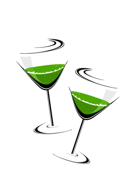 Ett grönt vin glas tema för patrick's day.vector illustration. — Stock vektor