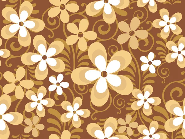 Abstracte naadloze patroon met mooie floralsr. vector — Stockvector