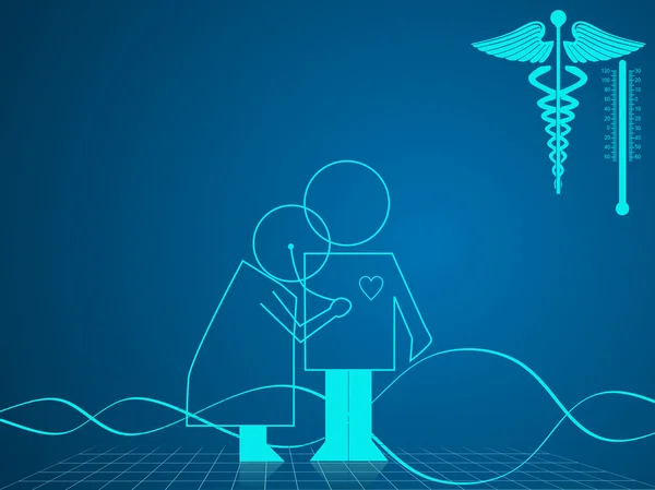 Illustratie van medische en gezondheidszorg achtergrond met medische s — Stockvector