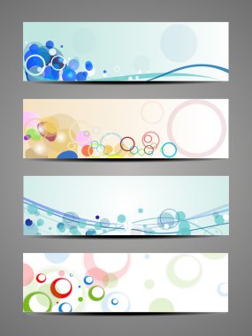 Abstract decorative vector header set pack. clipart