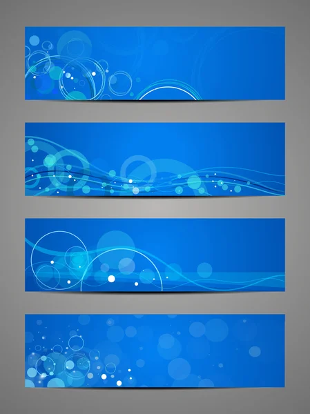 Ensemble d'en-têtes vectoriels en bleu . — Image vectorielle