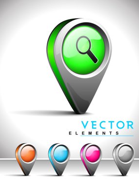 Internet web 2.0 icon with search symbol. clipart