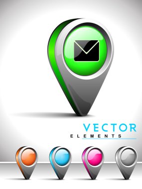 Internet web 2.0 icon with mail or message symbol. clipart