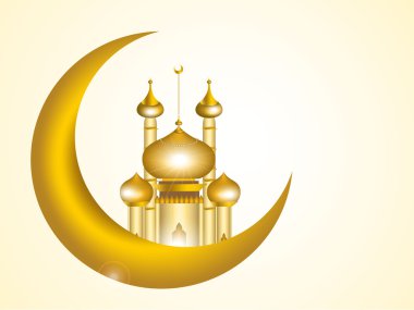 3D vector of mosque for Muslim celebration. clipart