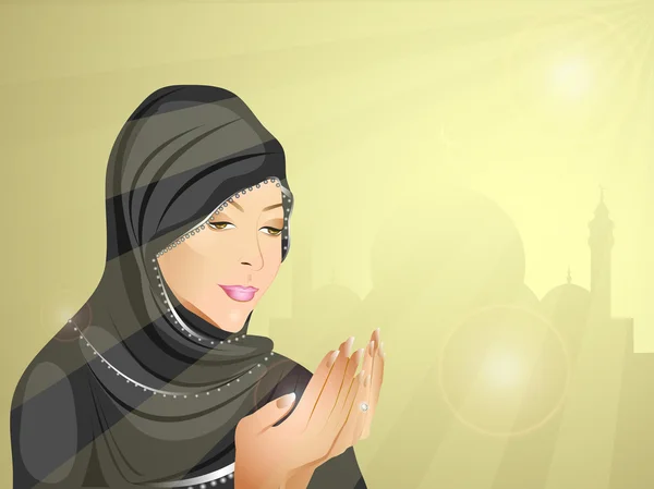 Menina muçulmana bonita 3 . — Vetor de Stock