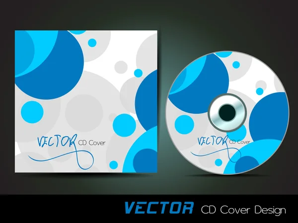 Blå cirklar CD-omslag, för mer visitkort av denna typ grunder — Stock vektor