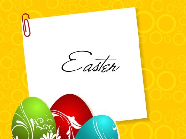 Easter card with copy space and eggs. clipart