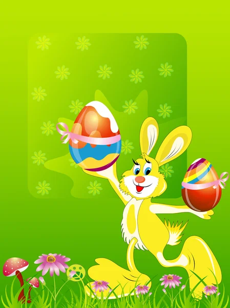 矢量插画与复活节兔子。复活节快乐. — 图库矢量图片