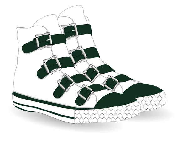 Πράσινο πάνινα παπούτσια. — Διανυσματικό Αρχείο