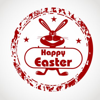 Vector illustration of a rubber stamp in red color for Happy Eas clipart