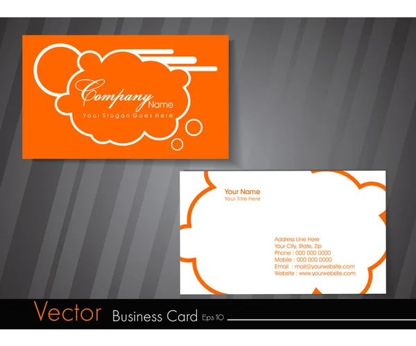 Vektor-Abbildung einer professionellen Visitenkarte in orangefarbenem Colo — Stockvektor