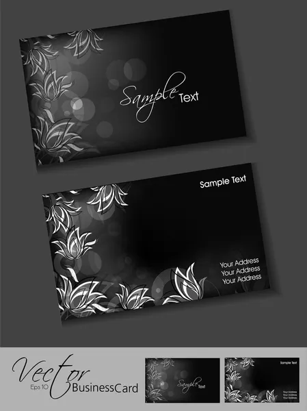 Abstract floral business card set , for more business card of t — Stock Vector
