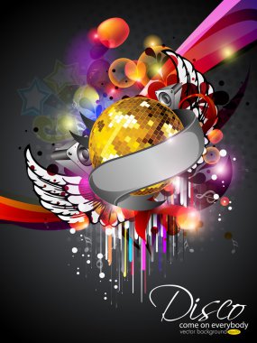 Illustration on a musical theme colourful lights abstract backgr clipart