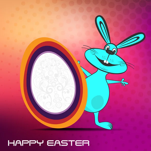 Illustrazione vettoriale del coniglietto s con uovo di Pasqua decorativo . — Vettoriale Stock