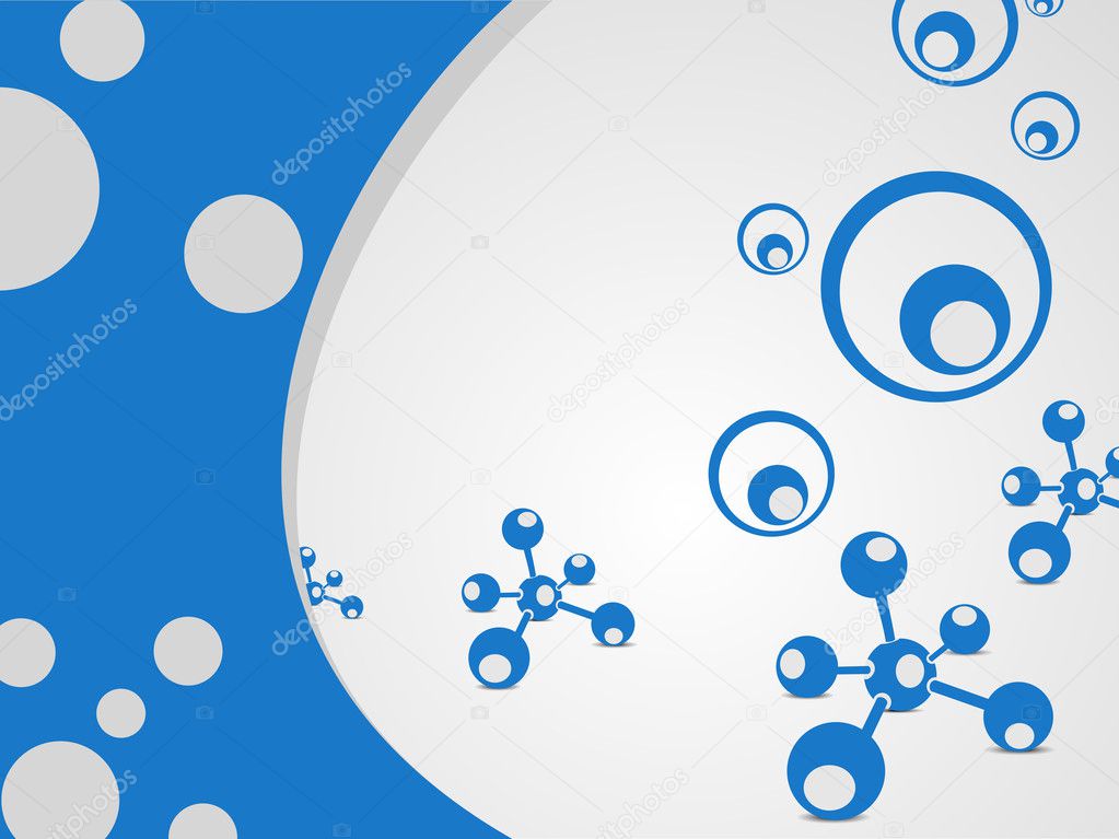 Vector molecule medical background with bubbles