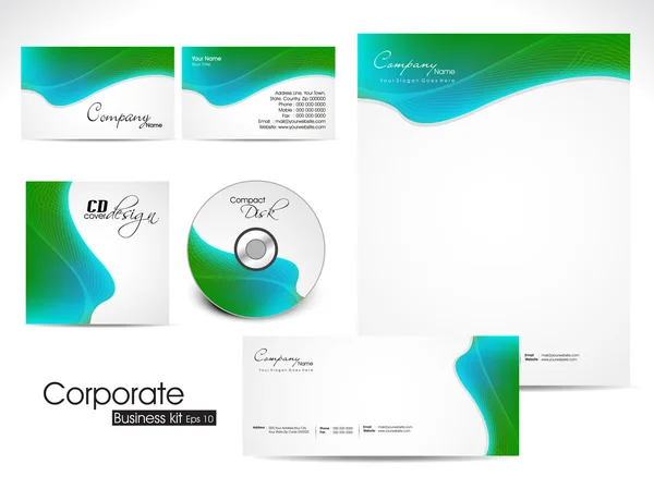 Professionelles Corporate Identity Kit oder Business Kit. — Stockvektor