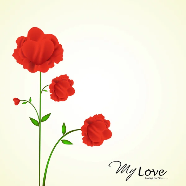 Ilustração suave e vermelha da flor do coração. EPS10, Vector Illustrati —  Vetores de Stock