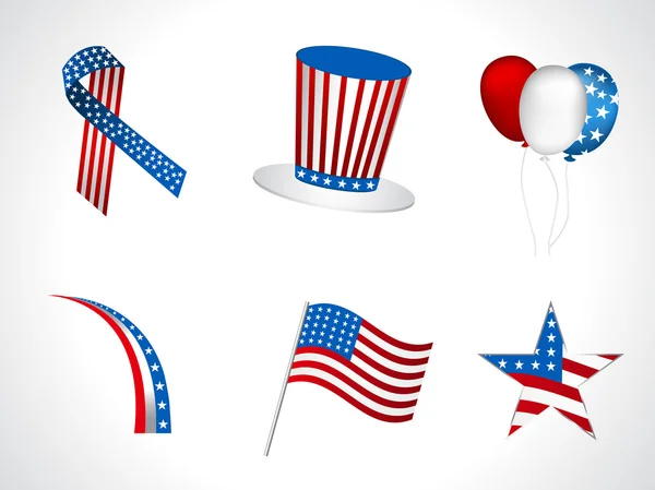 4th of July, independece day vector objects isolated on white. — Stock Vector