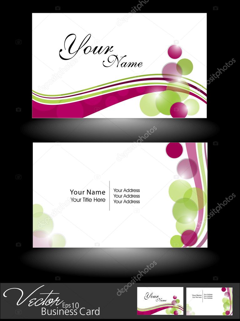 Abstract colorful business card set, for more business card of t