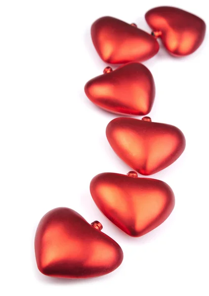 Rote Herzen isoliert — Stockfoto