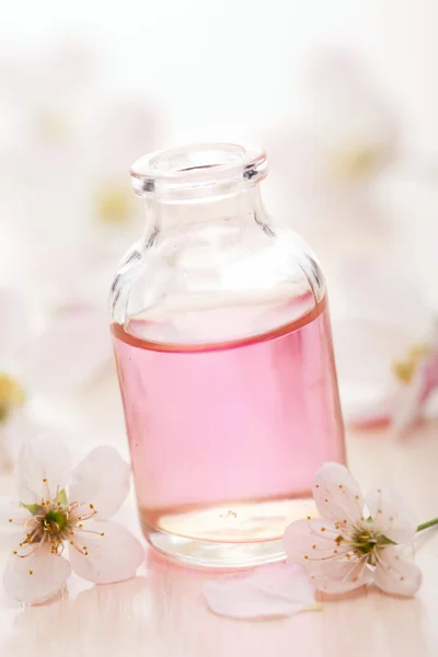 Aceite esencial y flores — Foto de Stock