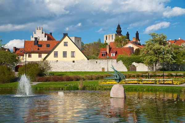 Stad van Visby op gotland, Zweden — Stockfoto