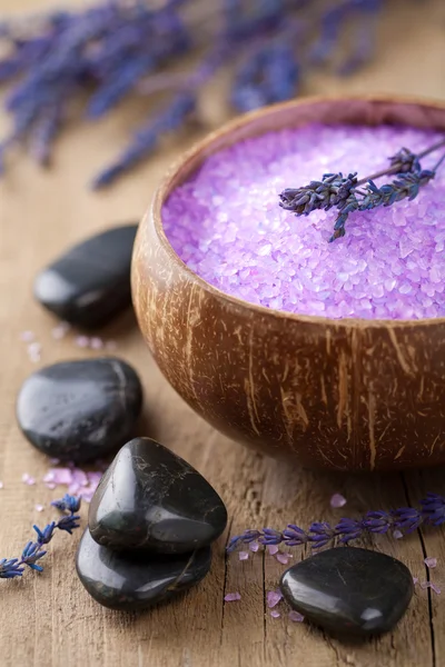Lavendelzout voor spa — Stockfoto