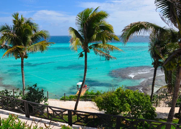 Perfect tropical sea landscape. island Isla Mujeres (Women Islan Stock Photo
