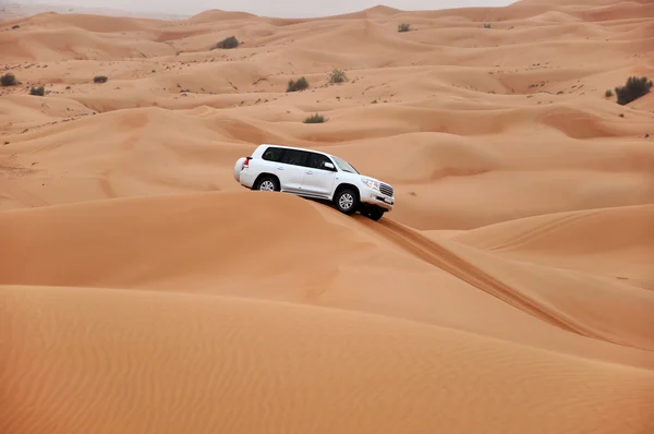 stock image Jeep safari in the sand dunes of the arabian desert